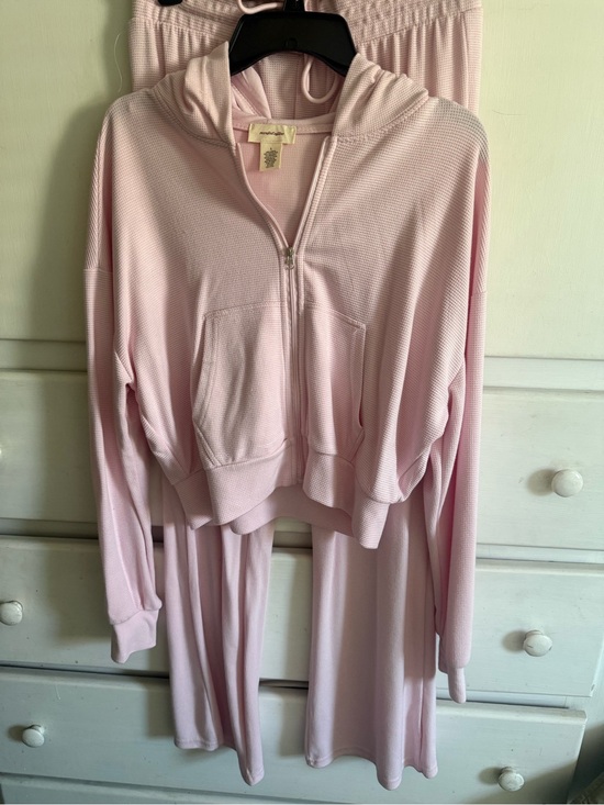 Other - Light Pink Women's Hooded Lounge Set — Soft Zip-Front Top & Matching Pants